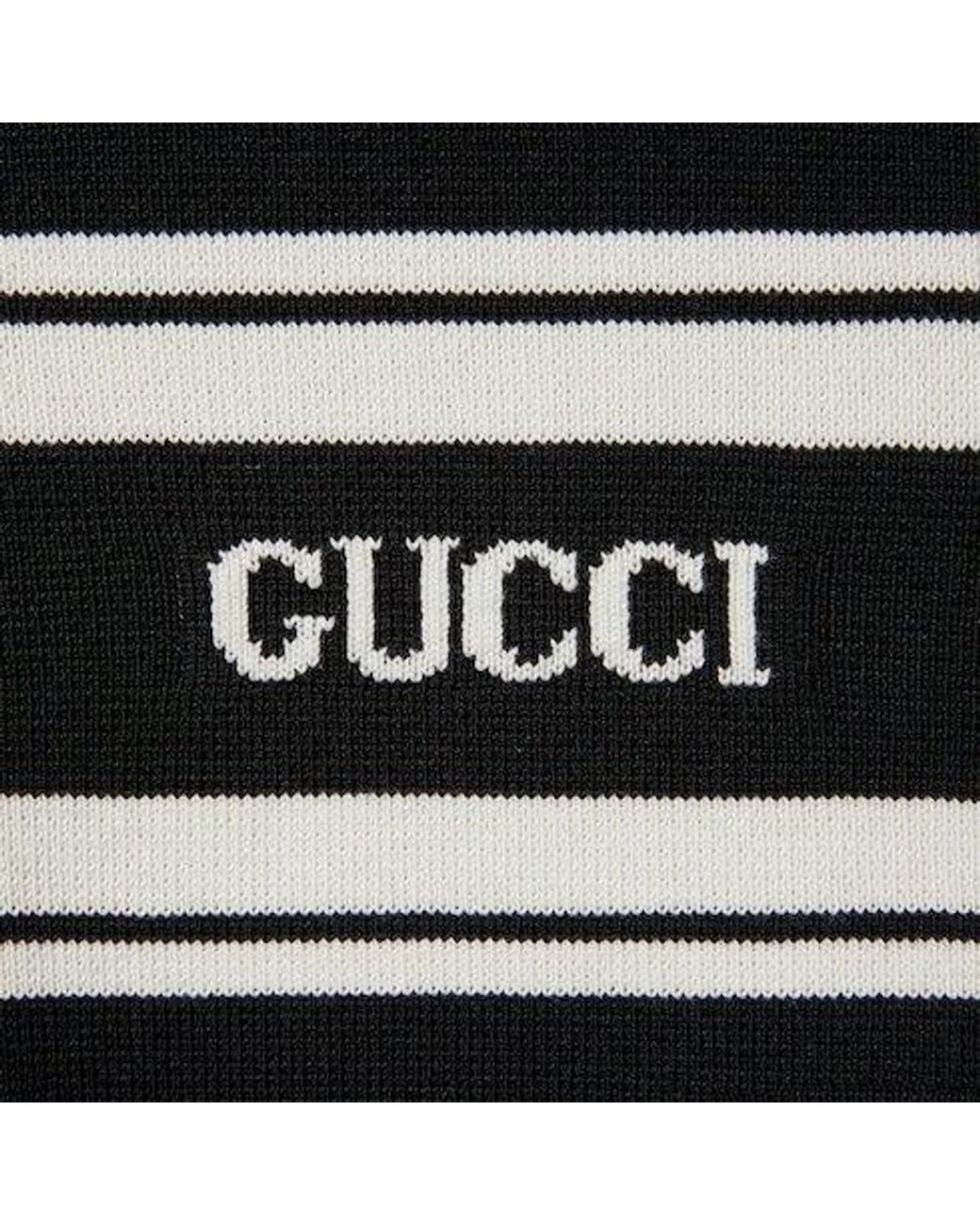 Gucci Black Logo Intarsia Knit Sweater for men