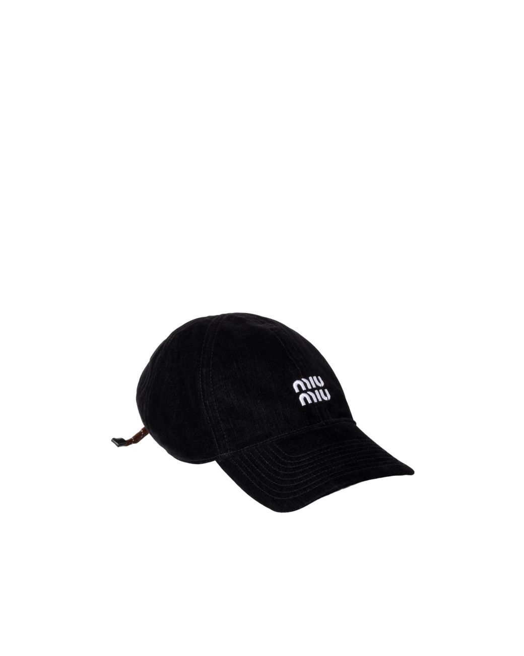 Miu Miu Black Logo-Embroidered Baseball Cap