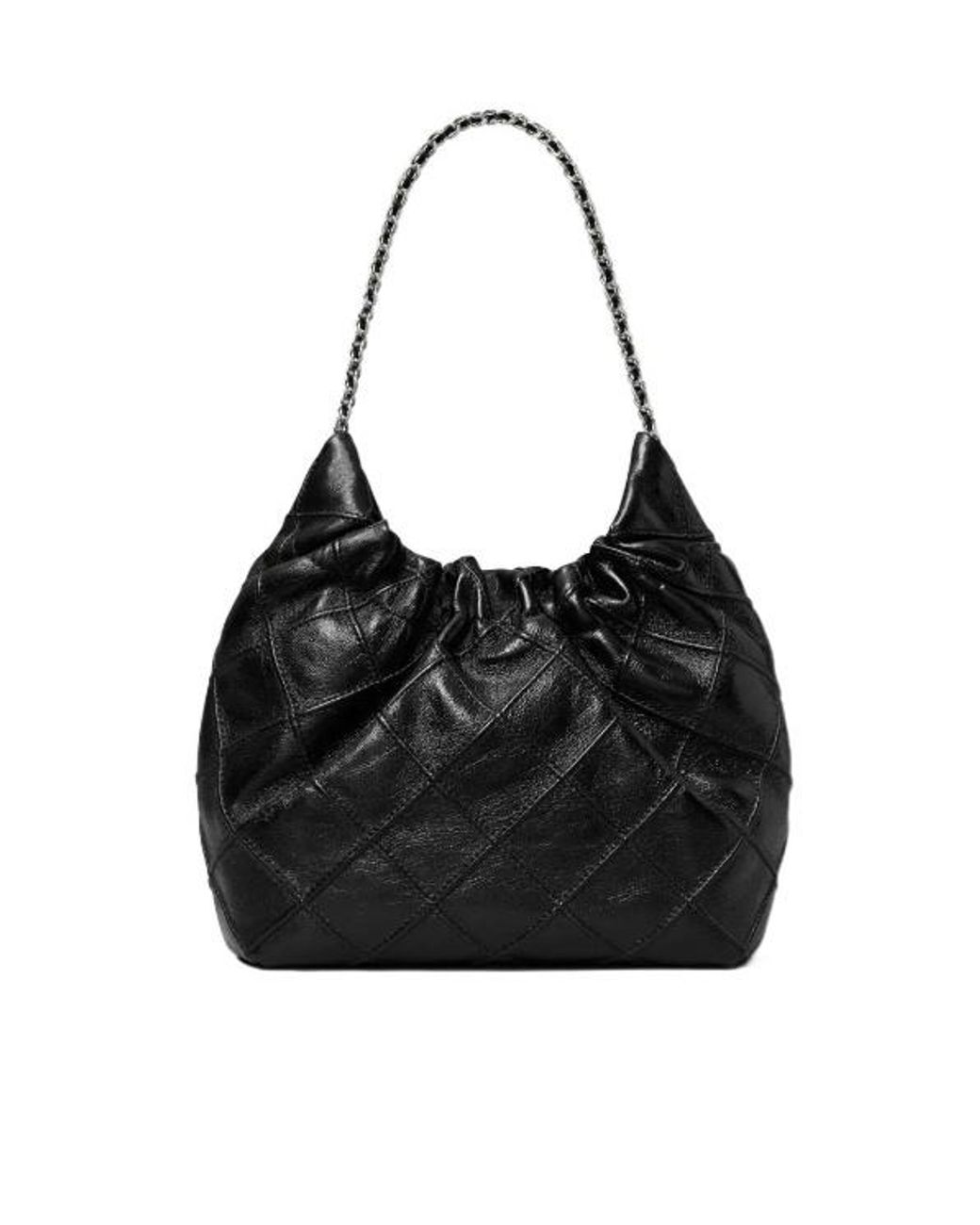 Tory Burch Black Fleming Distressed Top Handle Bag
