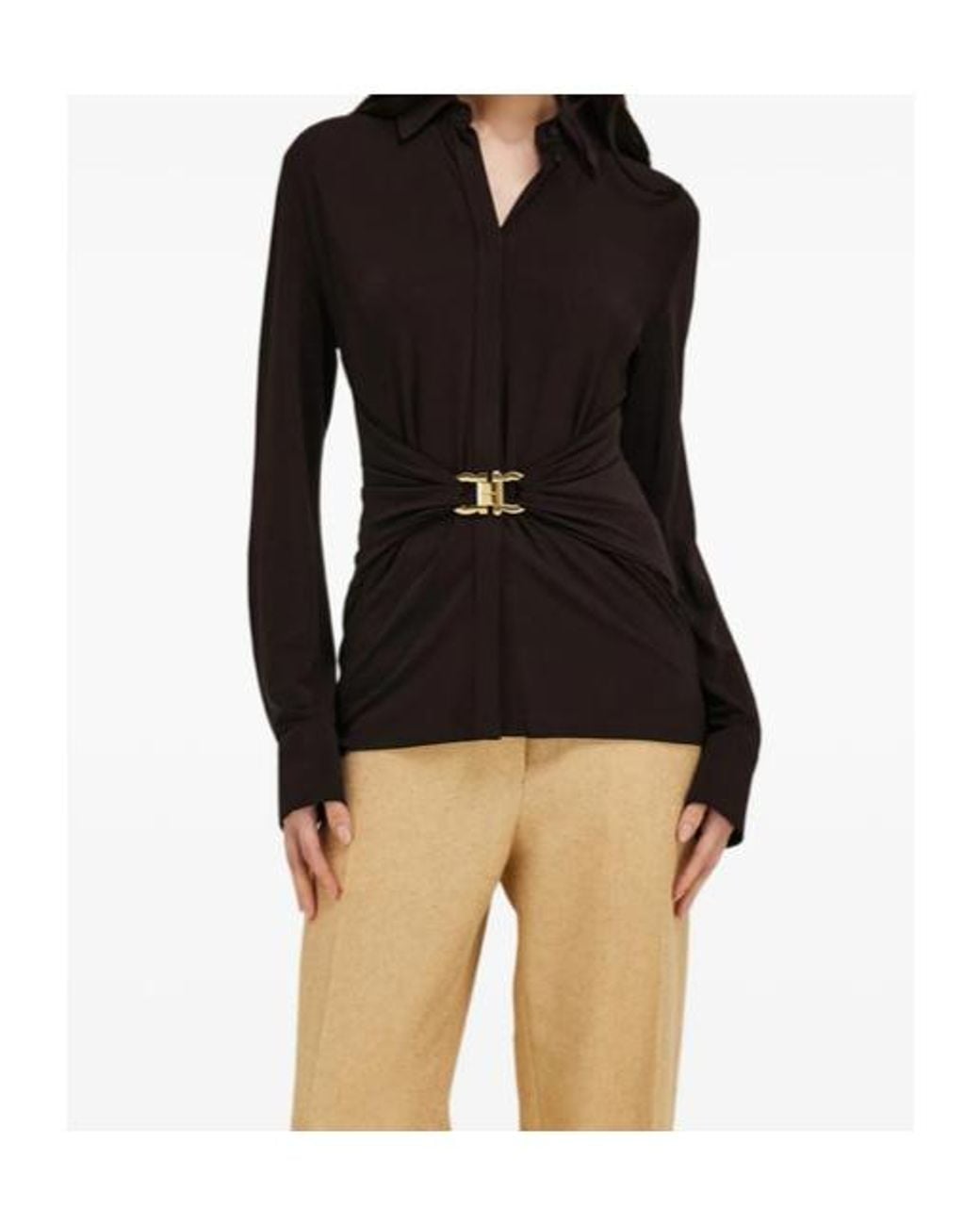 Ferragamo Black Long-Sleeved Shirt
