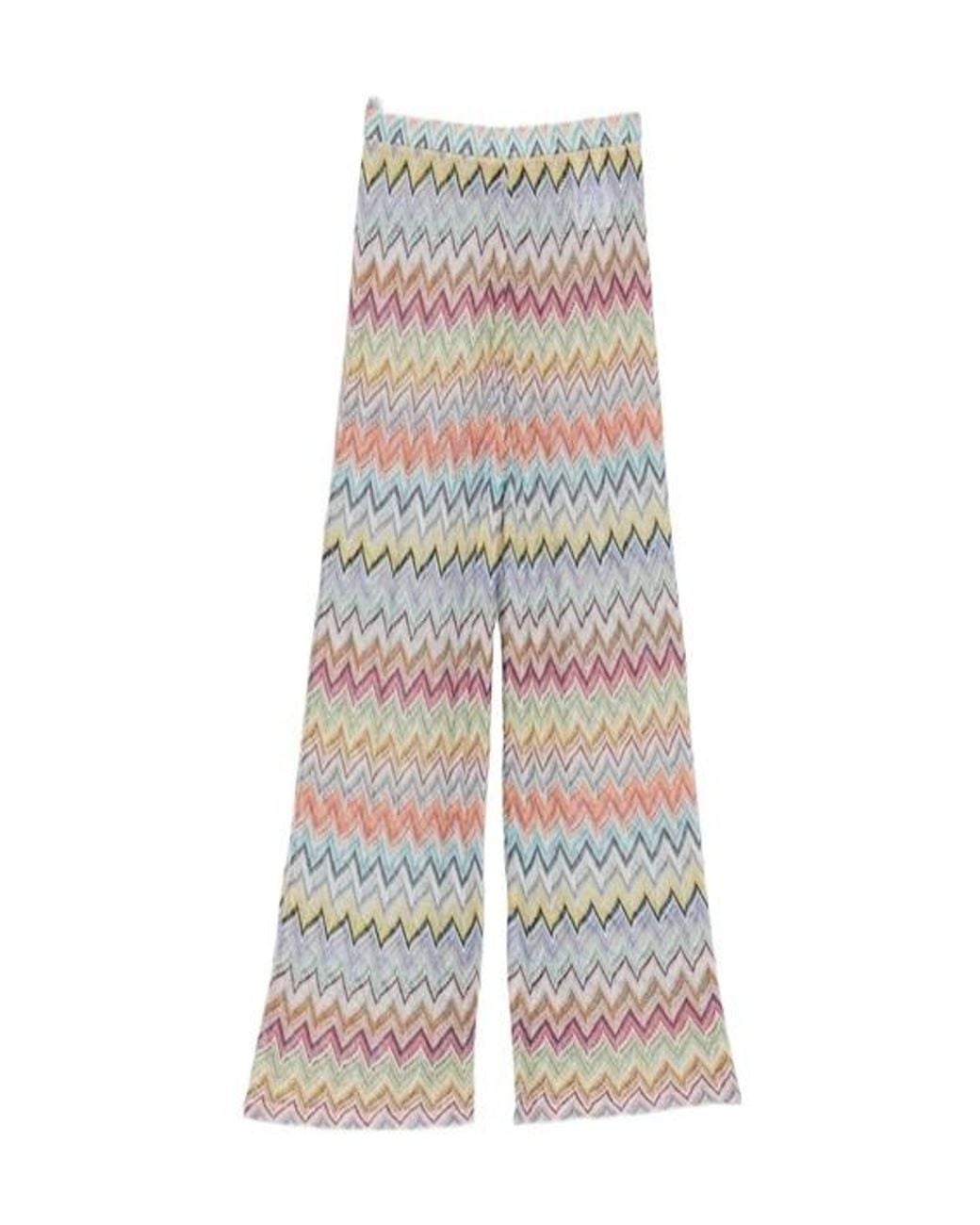 Missoni White Zigzag-Knit Trousers
