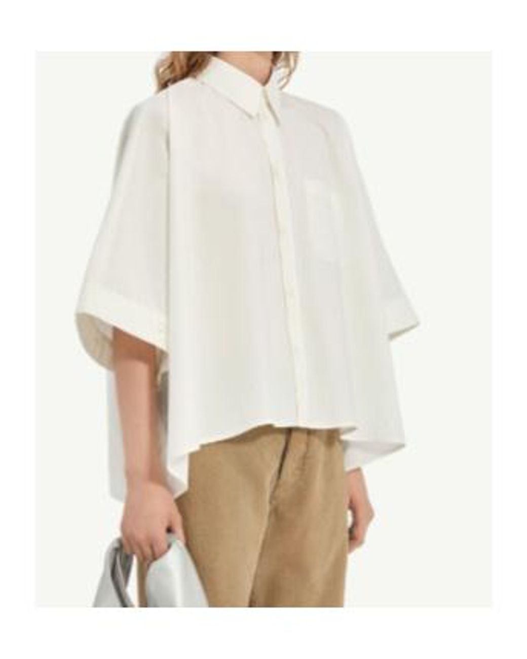 MM6 by Maison Margiela White Cropped Shirt