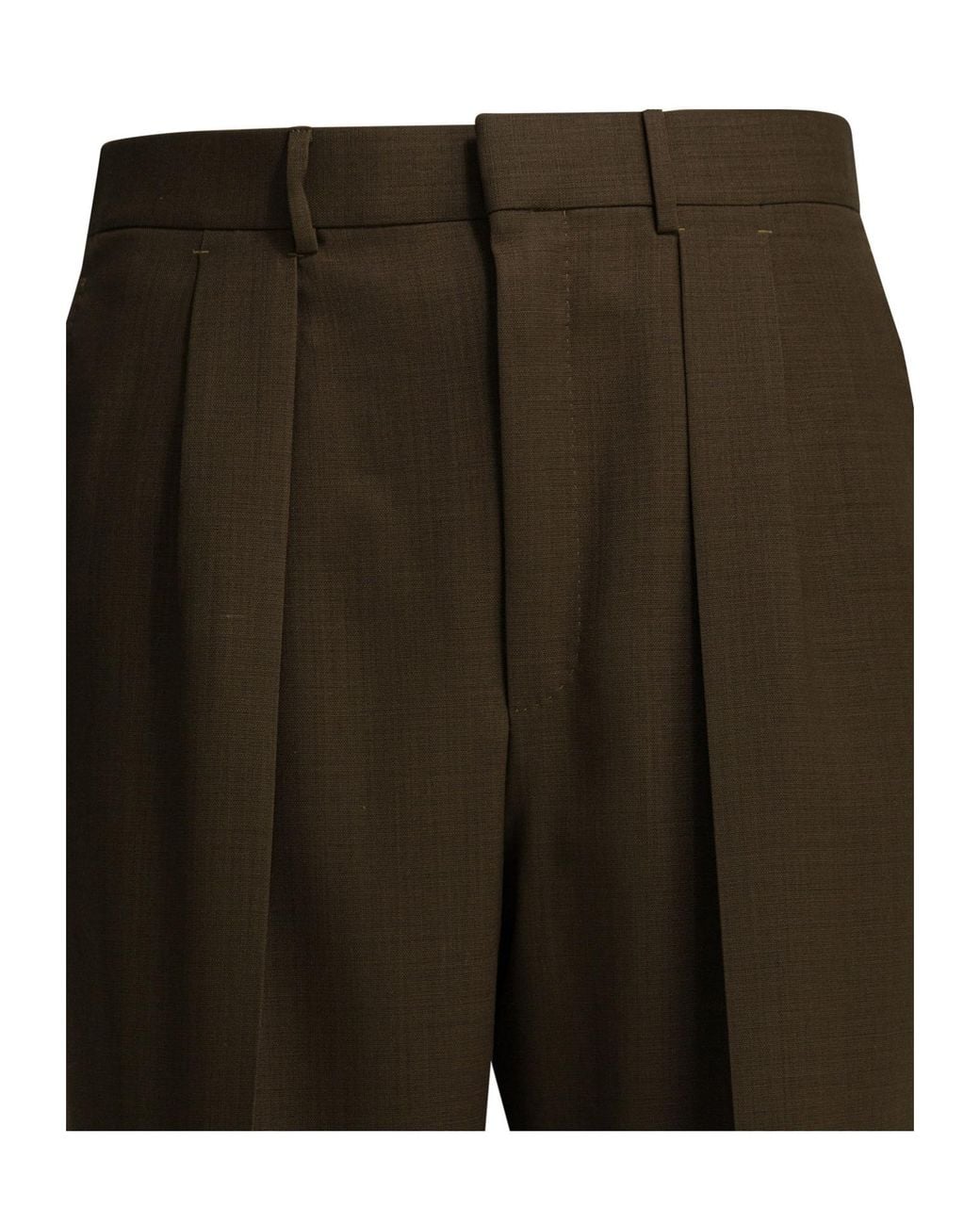Tom Ford Brown Wool Trousers With Pleats for men