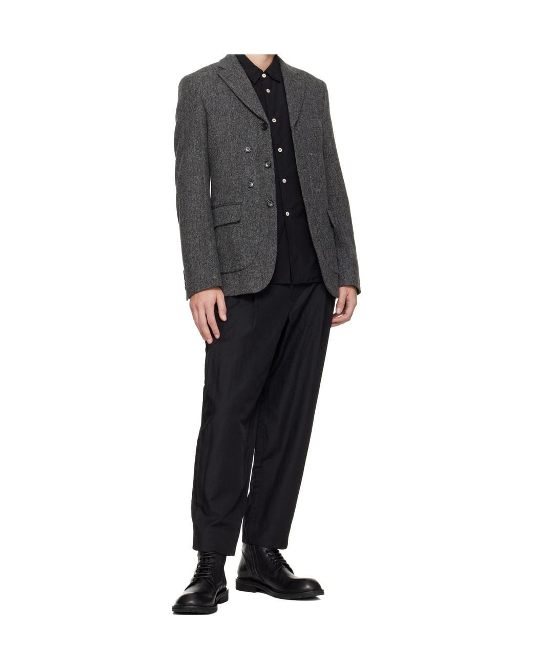 Comme des Garçons Blue Broad Thick Spun Garment Treated Shirt for men