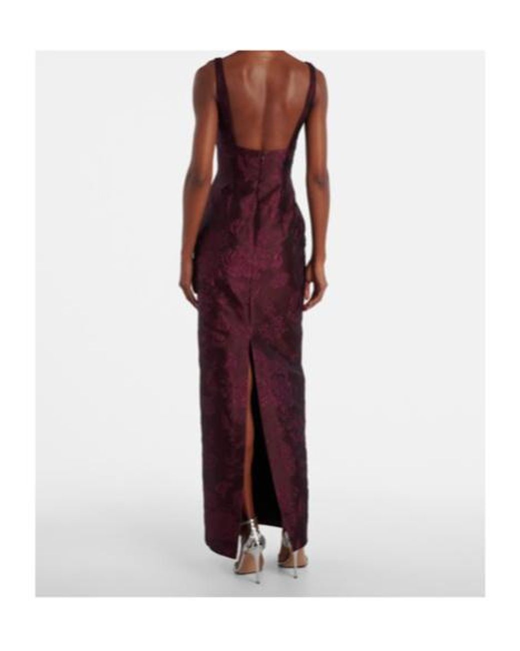 Emilia Wickstead Purple Micheline Floral Cloque Gown