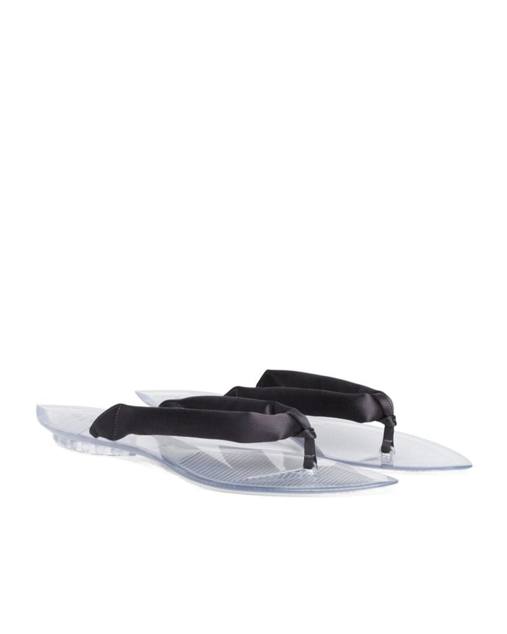 Alaïa White Invisible Thong Sandals