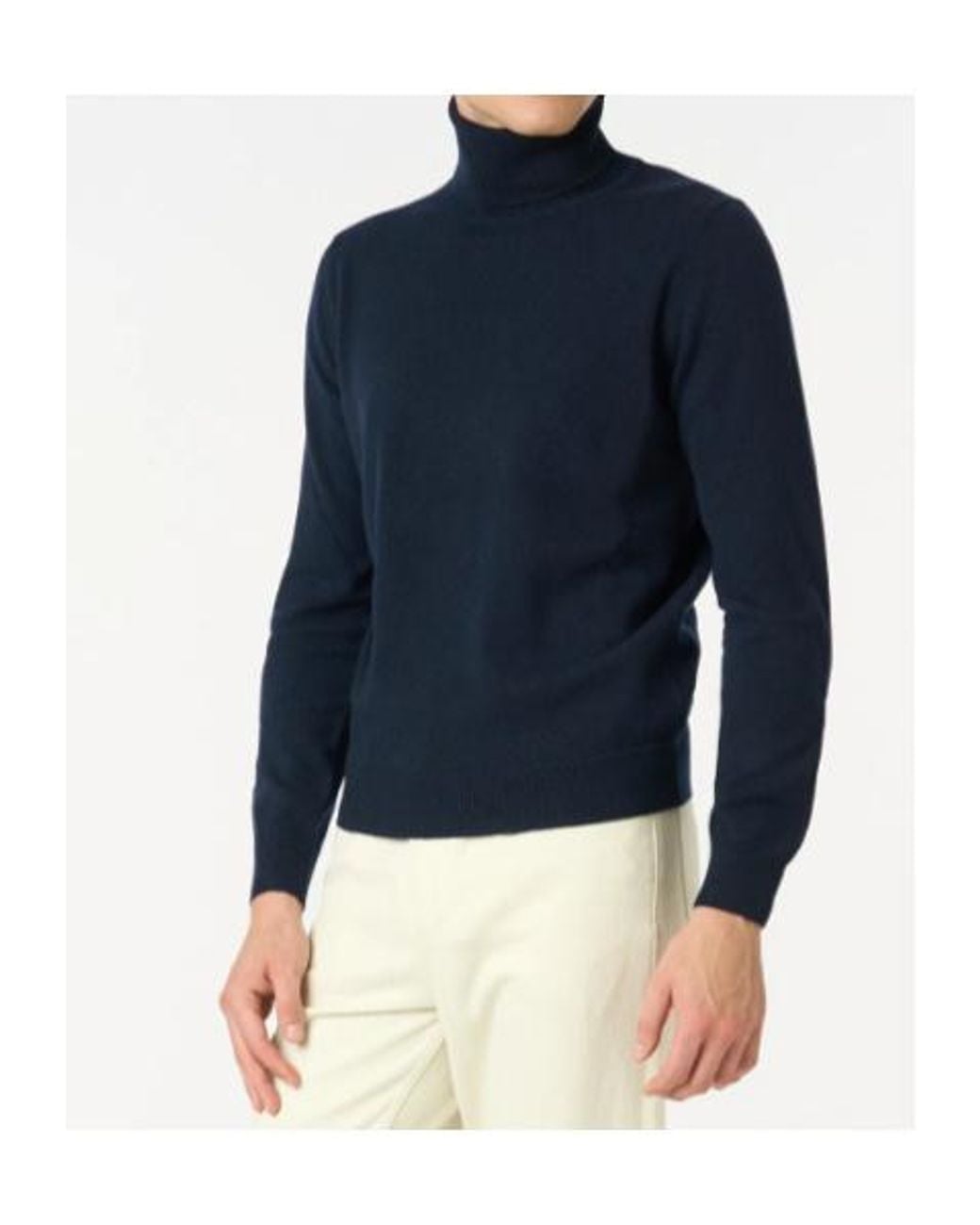 Malo Blue Turtleneck Straight Hem Jumper for men