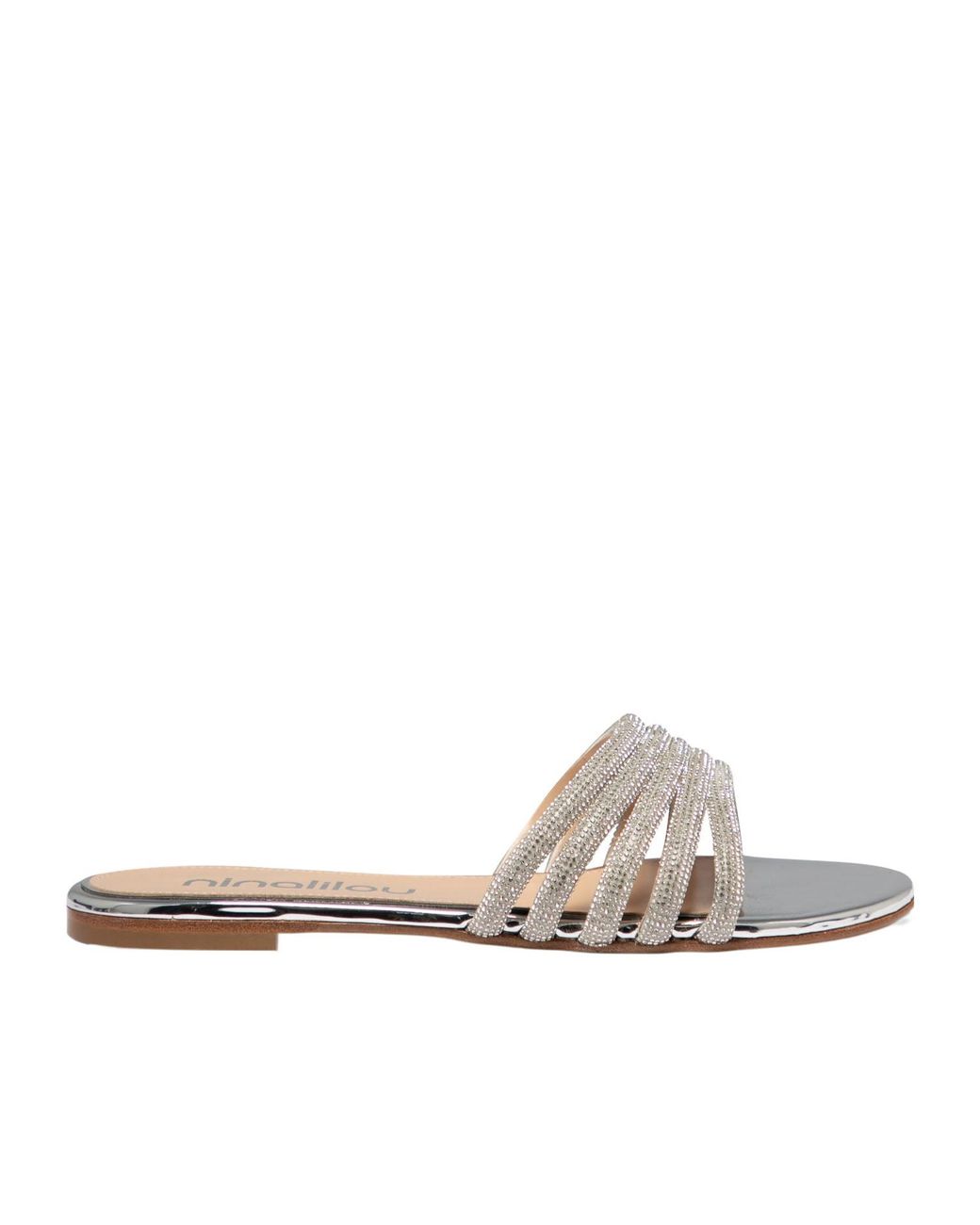 Ninalilou White Elisa Crystal-Embellish Sandals