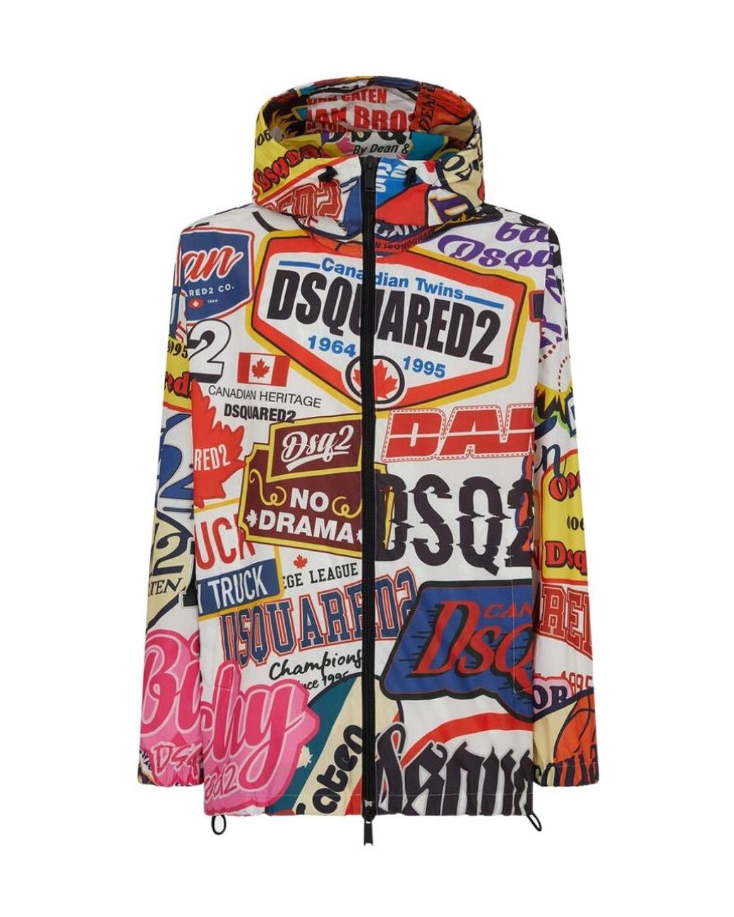 DSquared² White Logomania Patterned Windbreaker for men