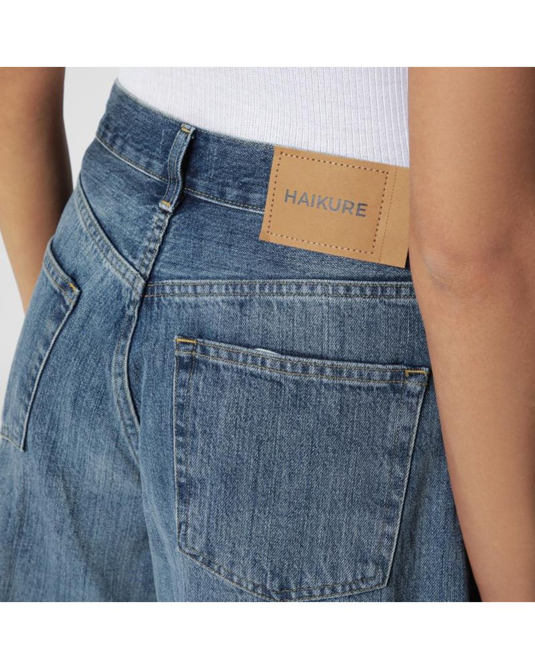 Haikure Blue Wide-Leg Bermuda Shorts