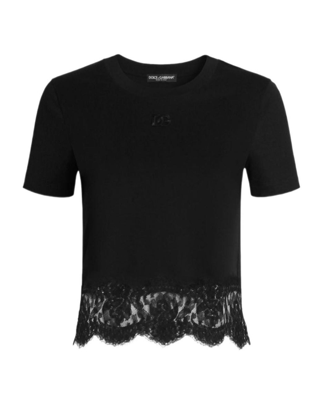 Dolce & Gabbana Black Crew-Neck T-Shirt