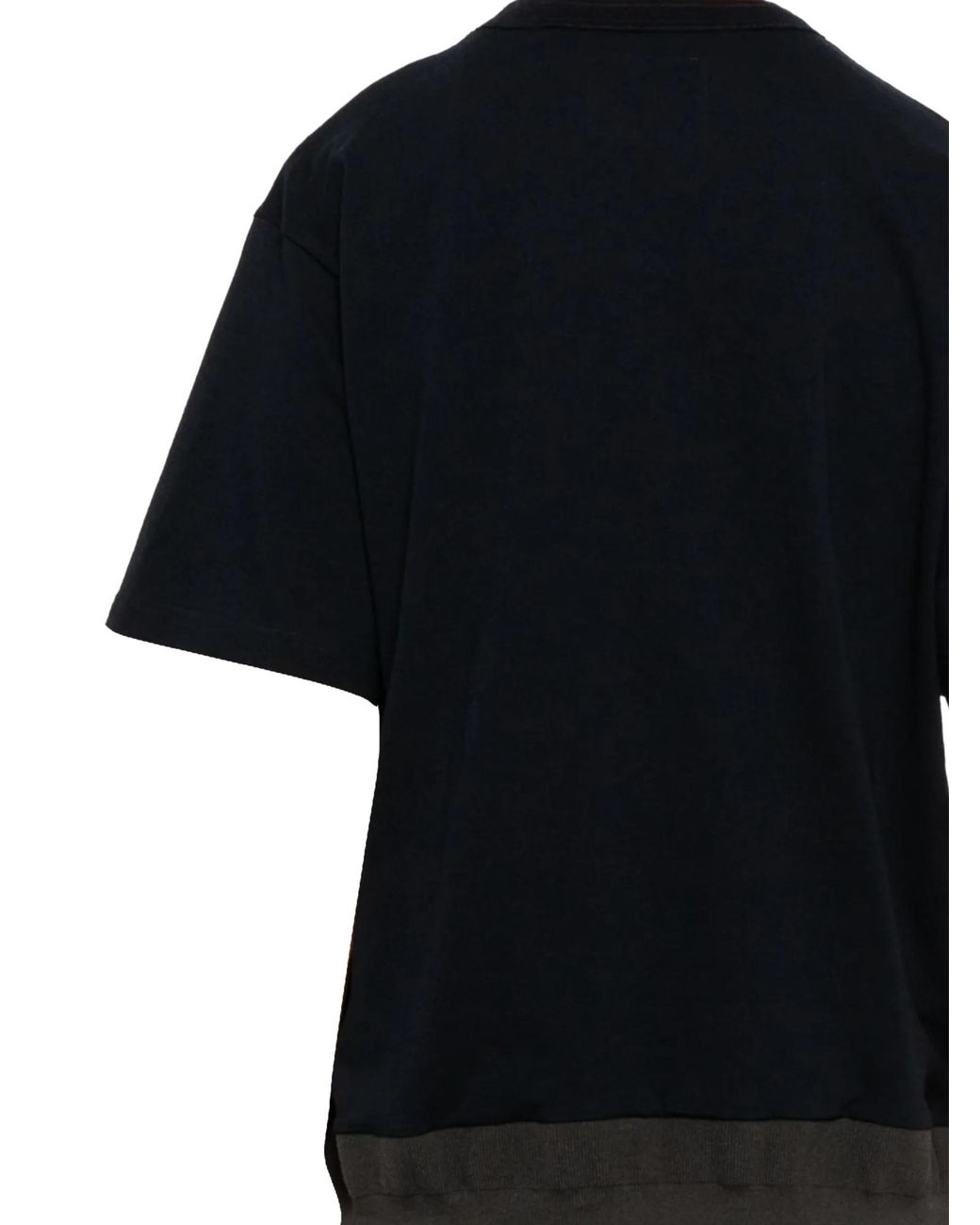 Sacai Black Patch Pocket Crewneck T-Shirt for men