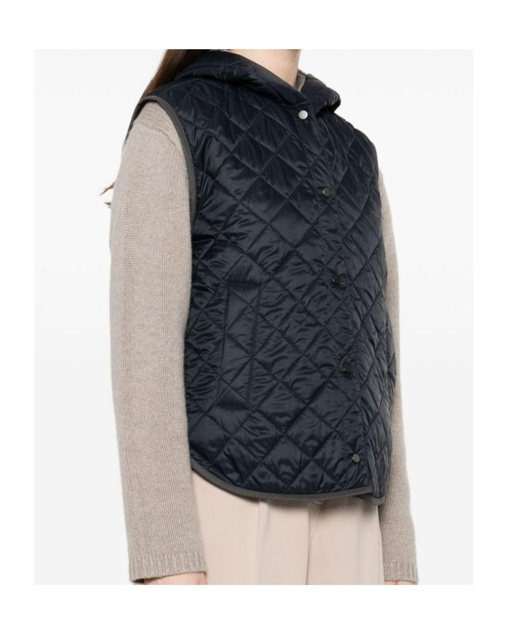 Brunello Cucinelli Blue Quilted Nylon Down Vest