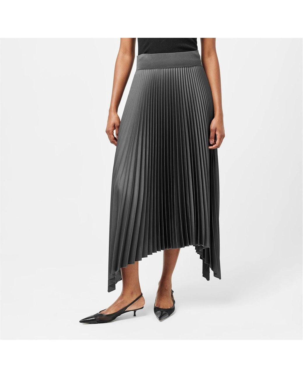 Joseph Black Asymmetrical Hem Skirt