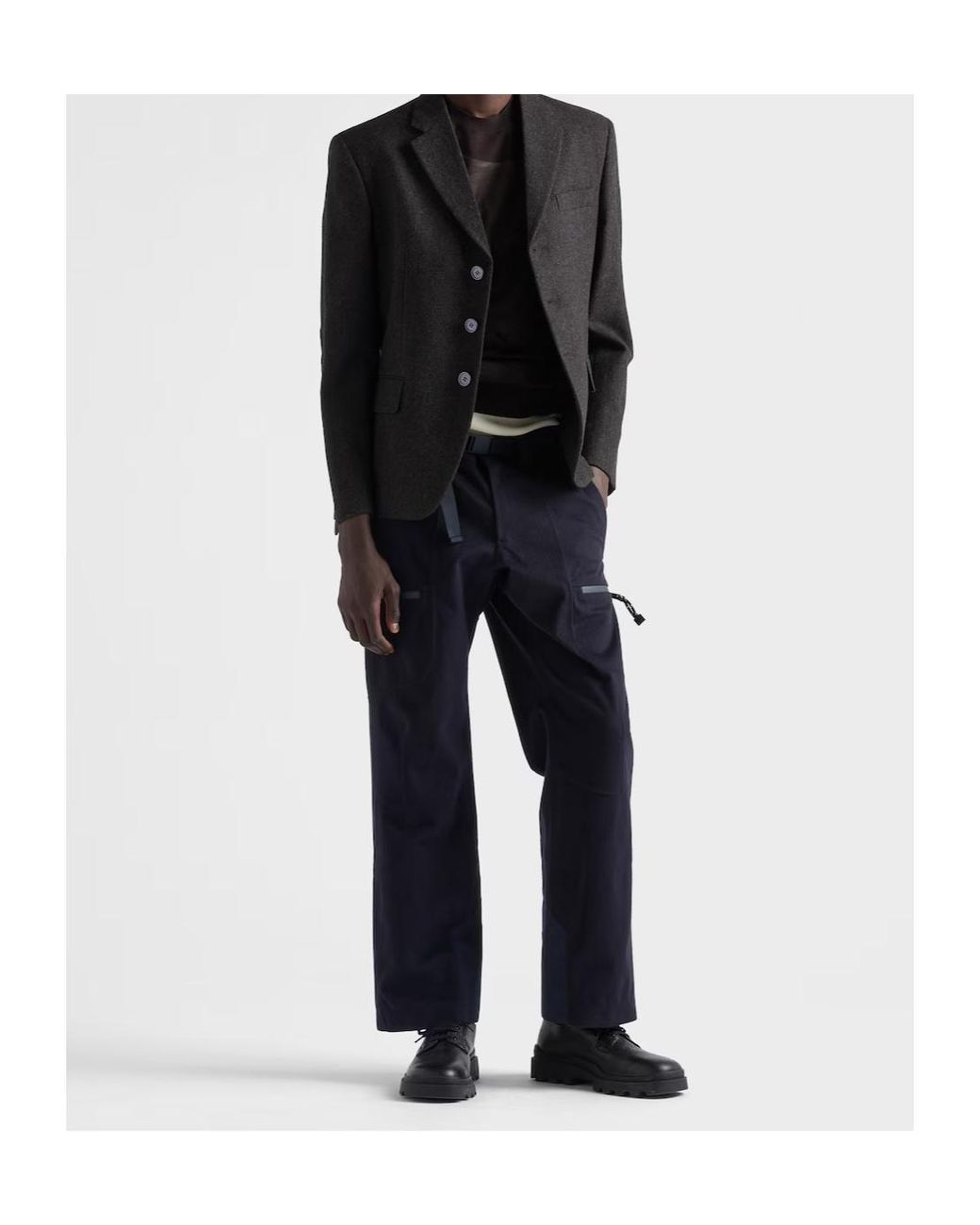 Prada Blue Technical Cashmere Pants for men