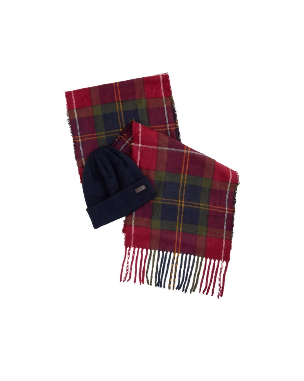 Barbour Red Tartan Scarf (Set Of Two) for men