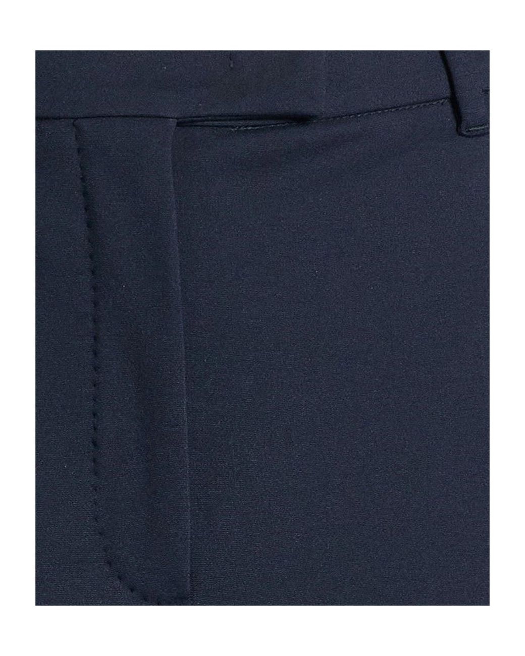 Max Mara Blue Solid Stretch Slim Pants