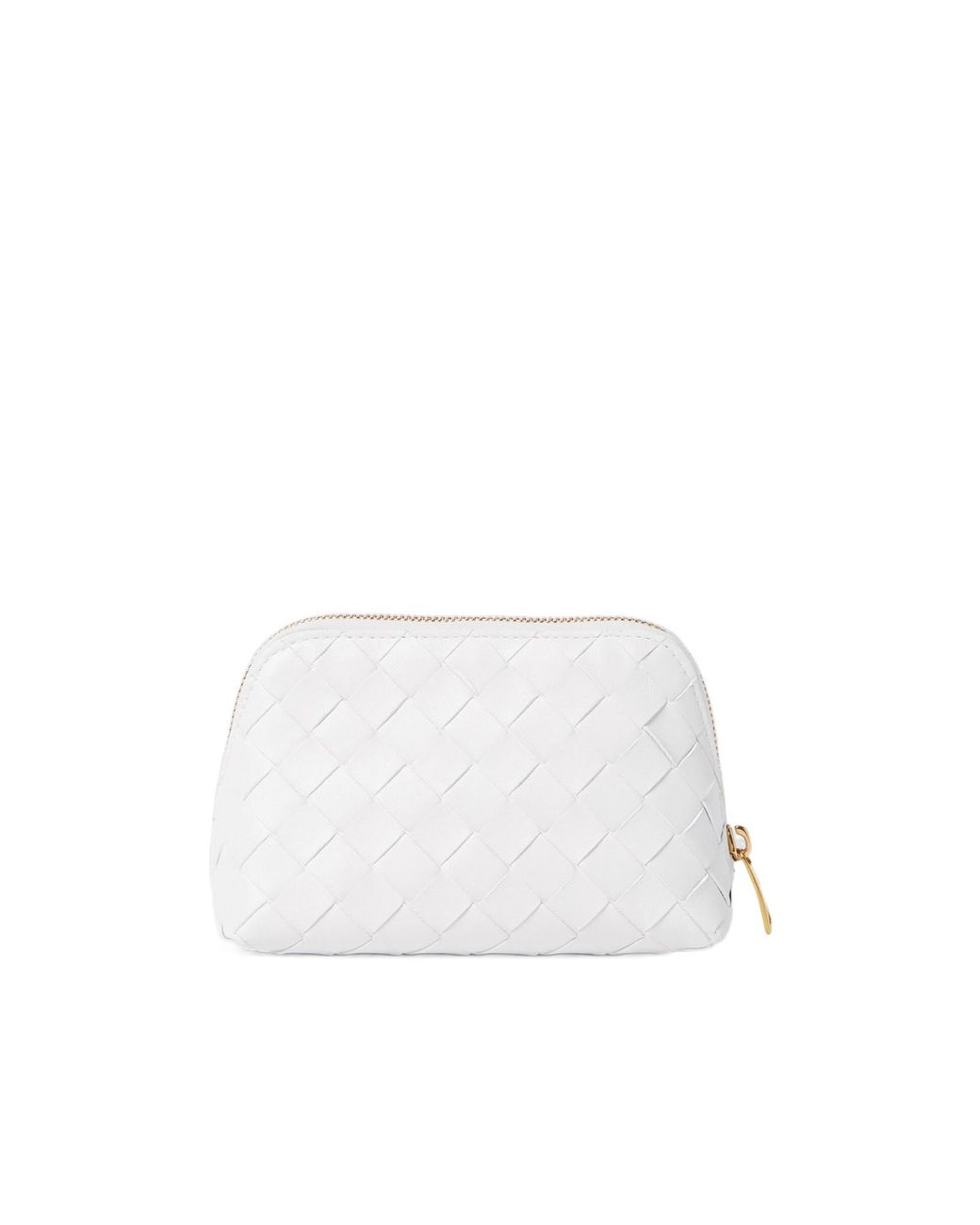 Bottega Veneta White Collision Color V-Shaped Makeup Bag