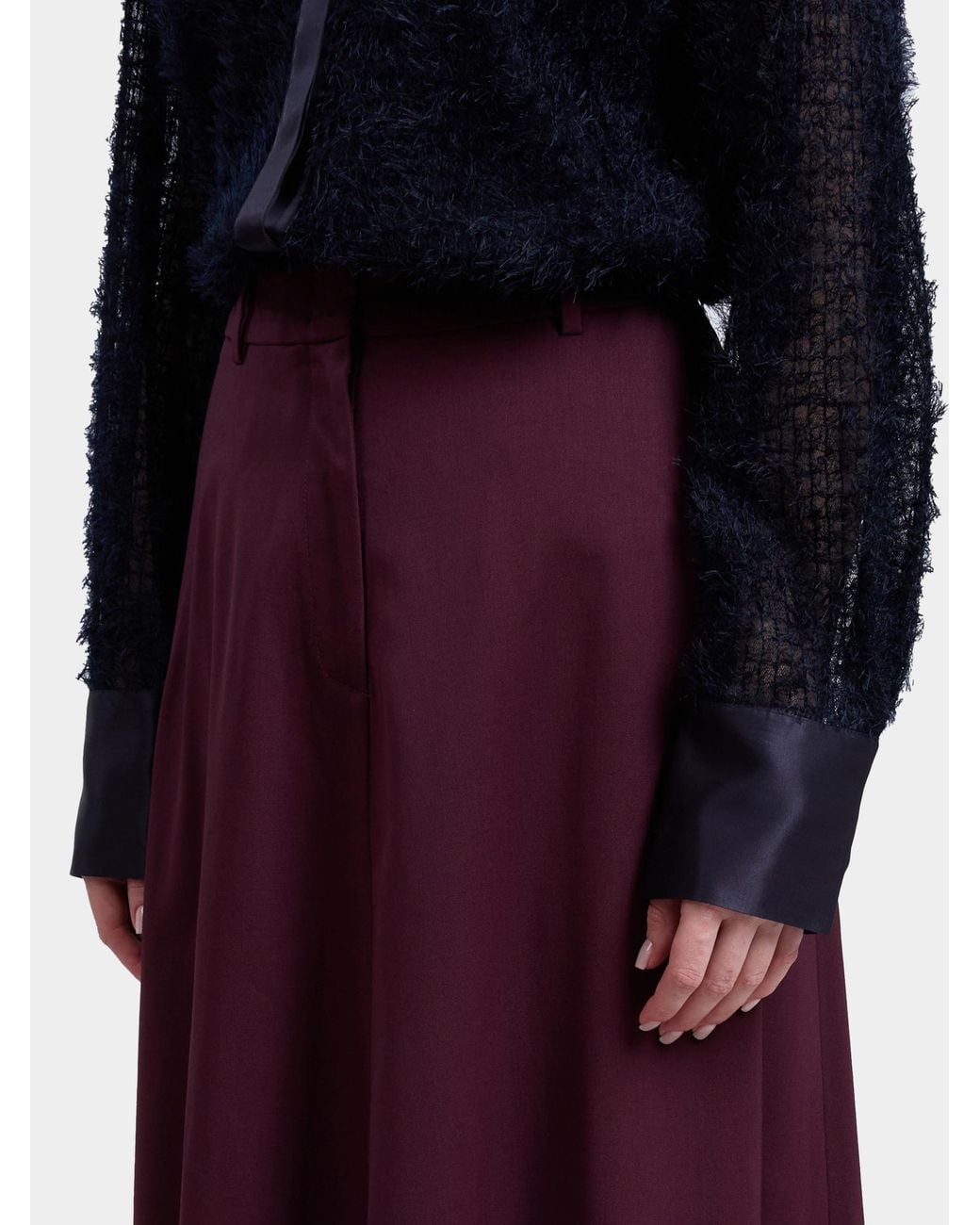 Peserico Purple Belt-Loops Midi A-Line Skirt