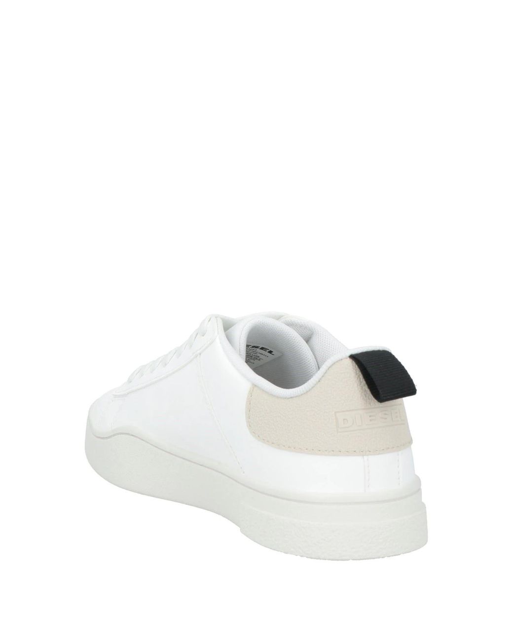 DIESEL White Minimalist Low-Top Sneakers