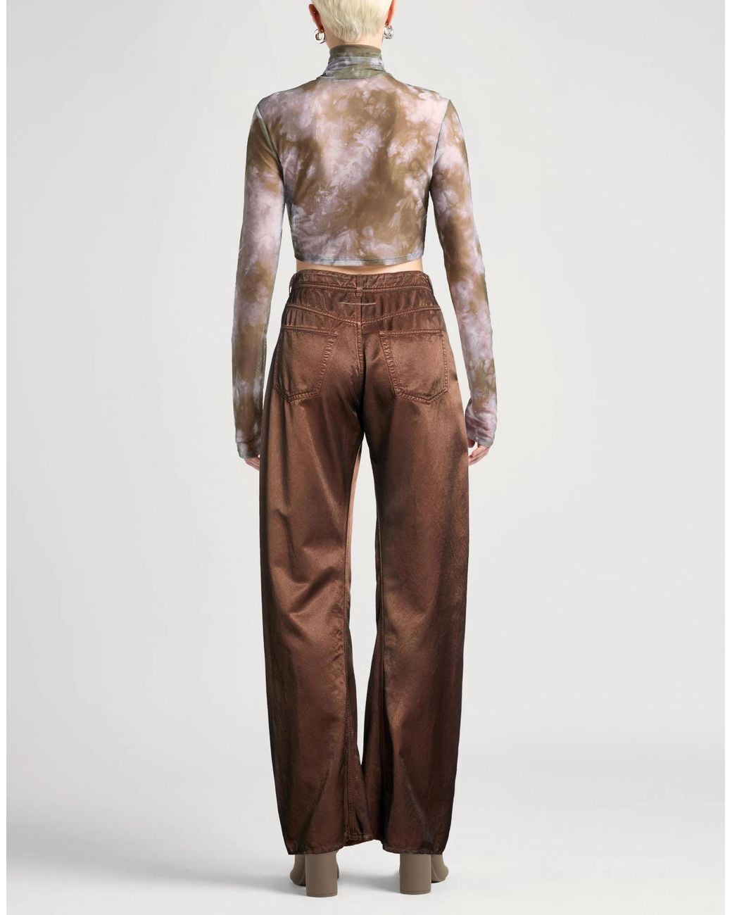 MM6 by Maison Margiela Brown Casual Trousers
