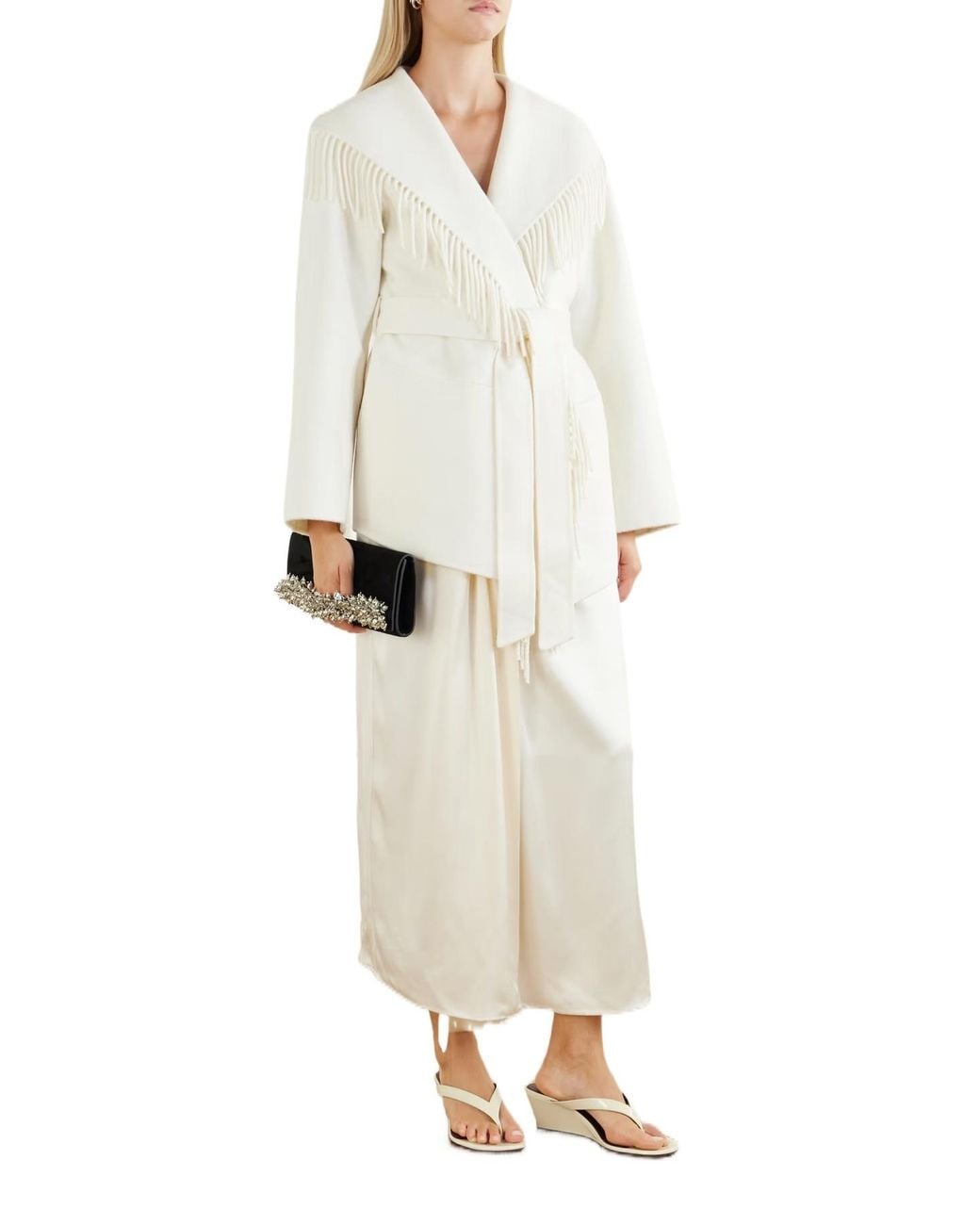 Jonathan Simkhai White Rowen Fringe Detailed Blazer