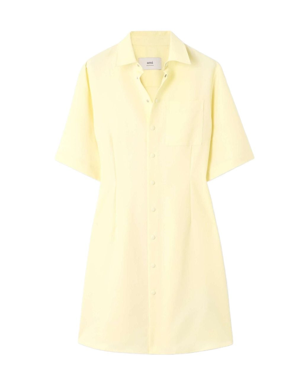 AMI Yellow Ami Short Sleeved Shirt Dress