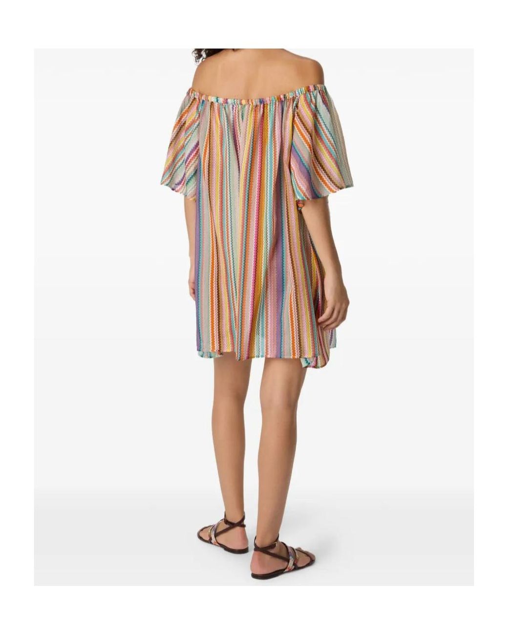 Missoni White Off-Shoulder Zigzag-Pattern Cover-Up