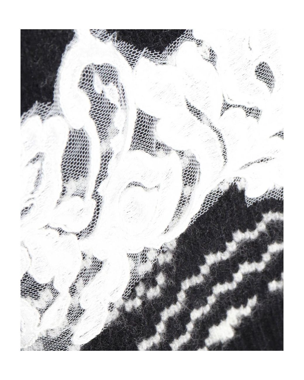 ERMANNO FIRENZE Multicolor Intarsia Lace-Knit Sweater