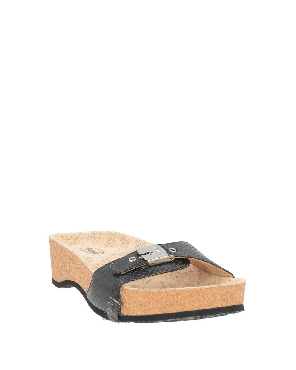 Balenciaga Black Minimalist Leather Wedge Sandals