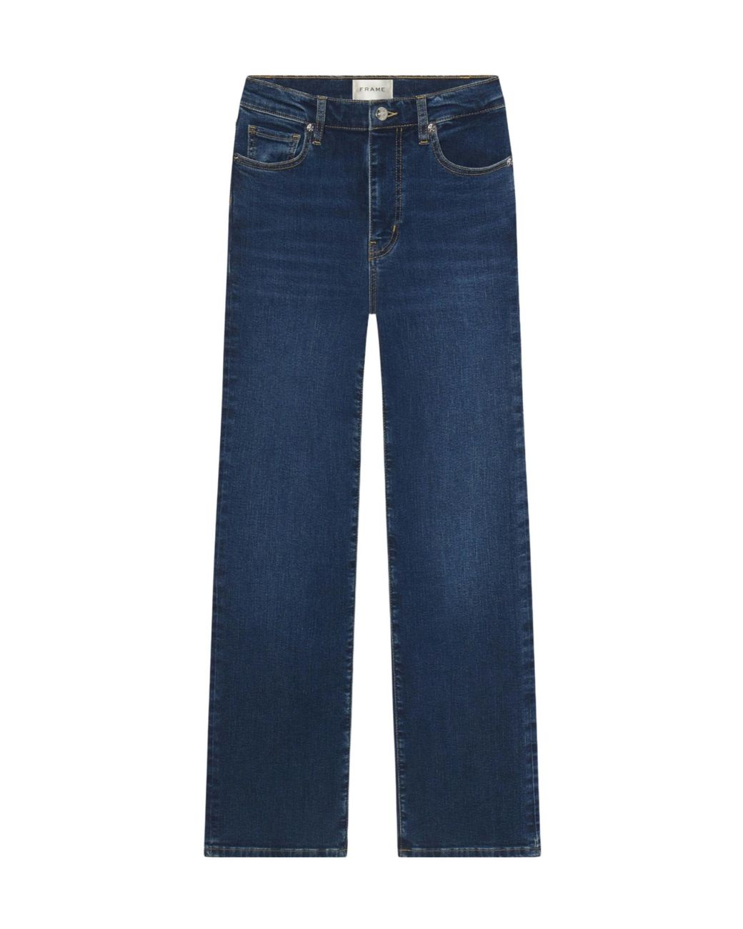Frame Jeans Button FRAME Button Detailed Straight Leg Jeans in Blue | Lyst