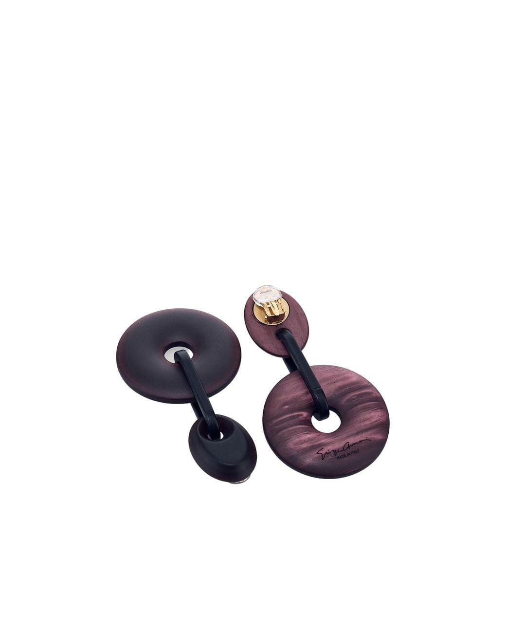 Giorgio Armani Blue Disc Drop Earrings