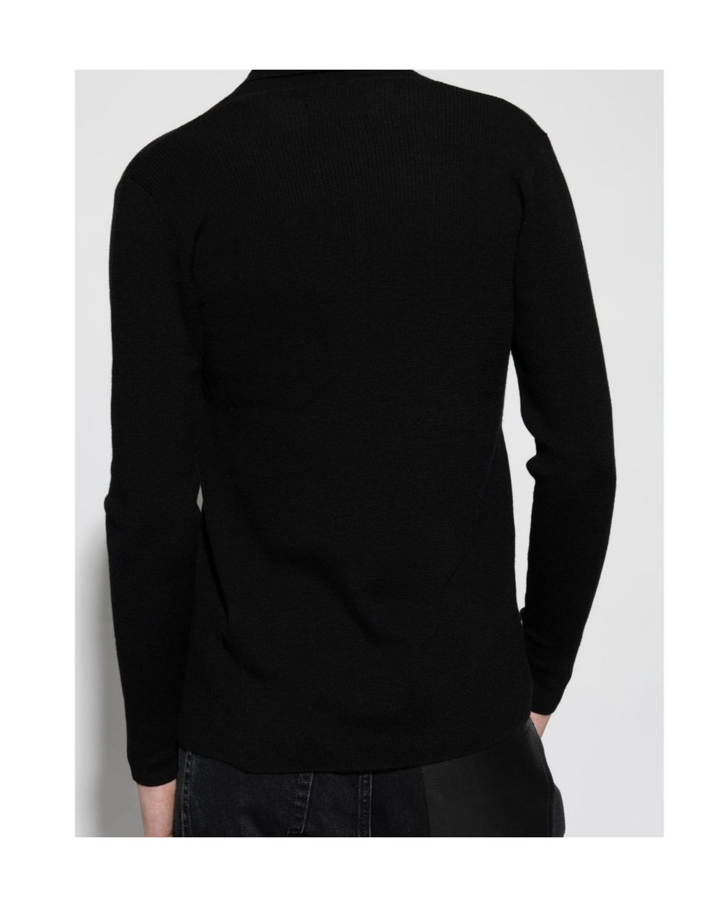 AllSaints Black Minimalist Open Knit Cardigan for men