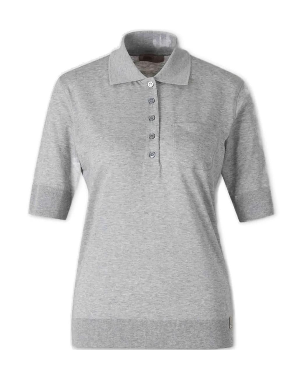 Herno Gray Resort Short-Sleeve Polo Shirt