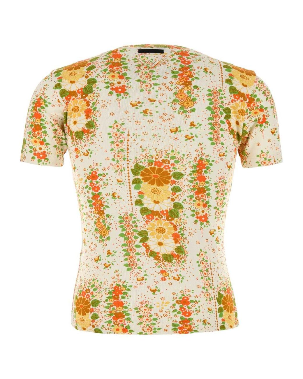 Prada Metallic Graphic Printed Crewneck T-Shirt for men