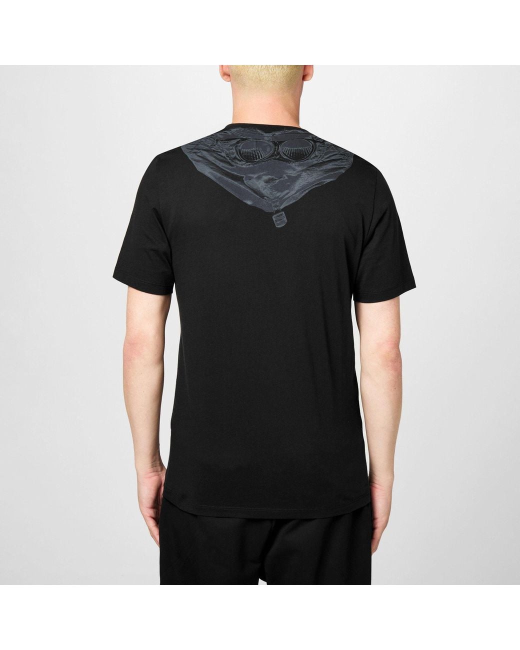 C P Company Black Crewneck Shortsleeve Tshirt for men