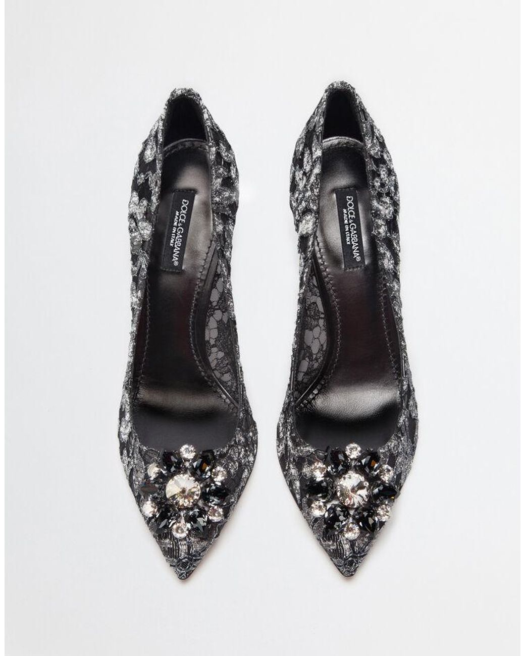 Dolce & Gabbana Metallic Bellucci Lace Pumps