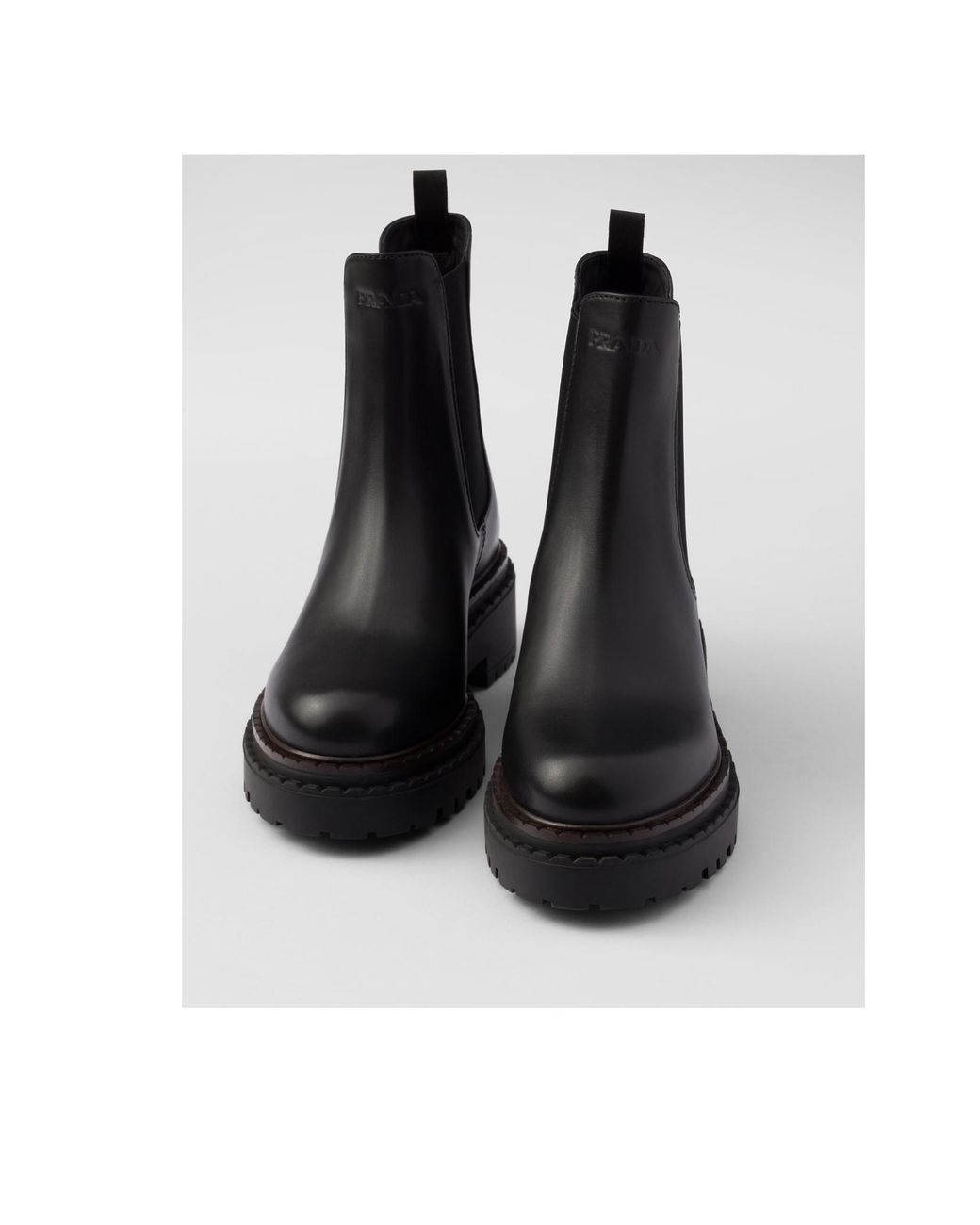 Prada Black Round-Toe Chelsea Boots