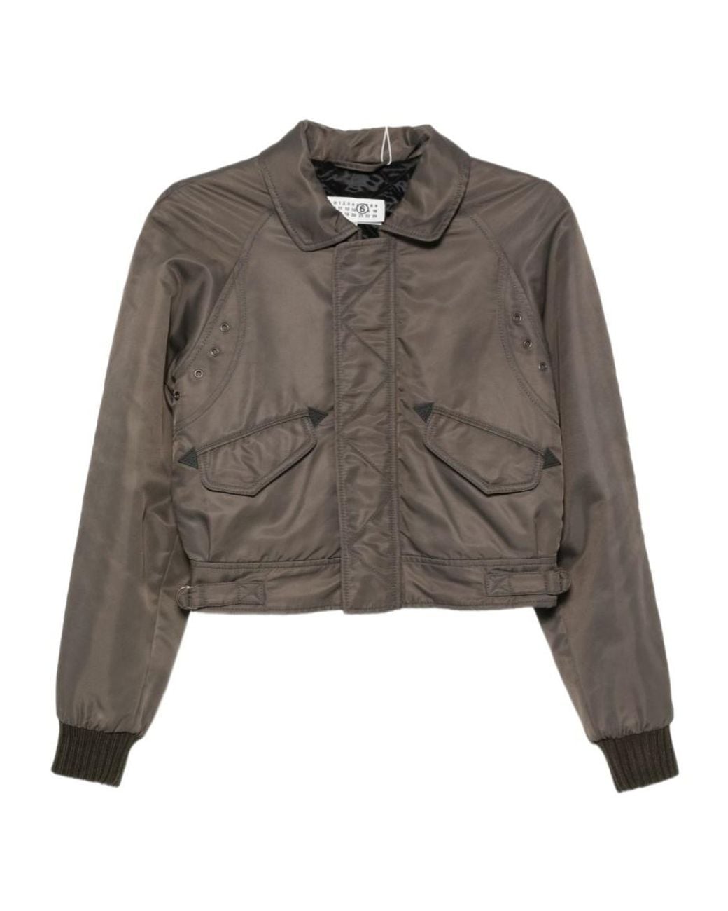 MM6 by Maison Margiela Brown Cropped Zip-Up Jacket