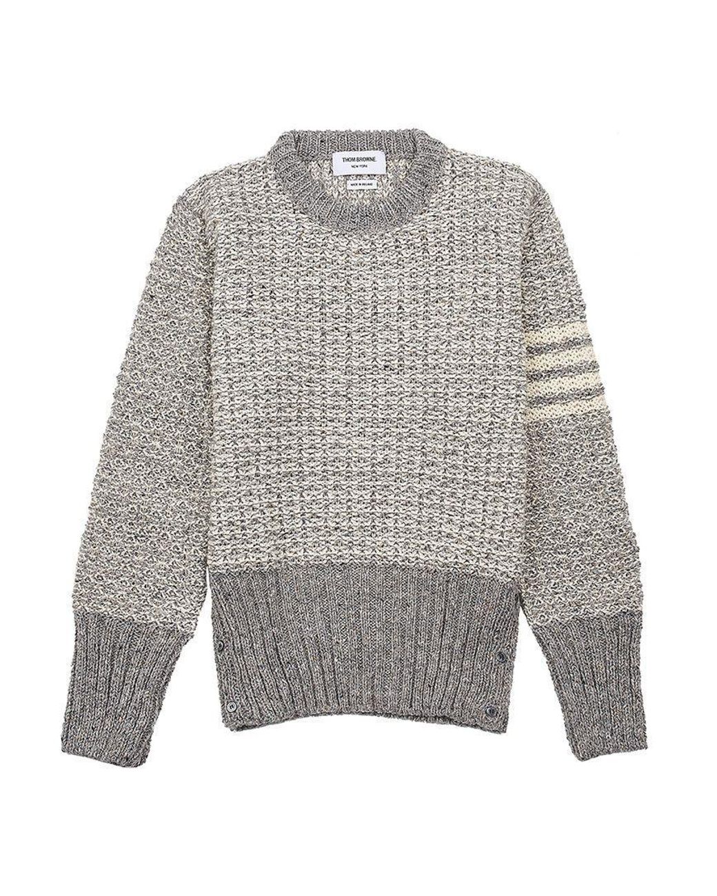 Thom Browne Natural Bar Stripe Knitted Jumper for men