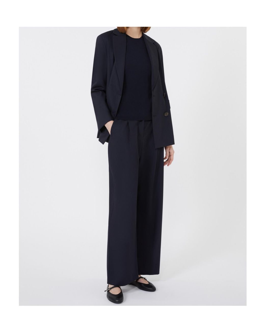 Max Mara Blue Amico Crewneck Three-Quarter-Sleeved Jumper