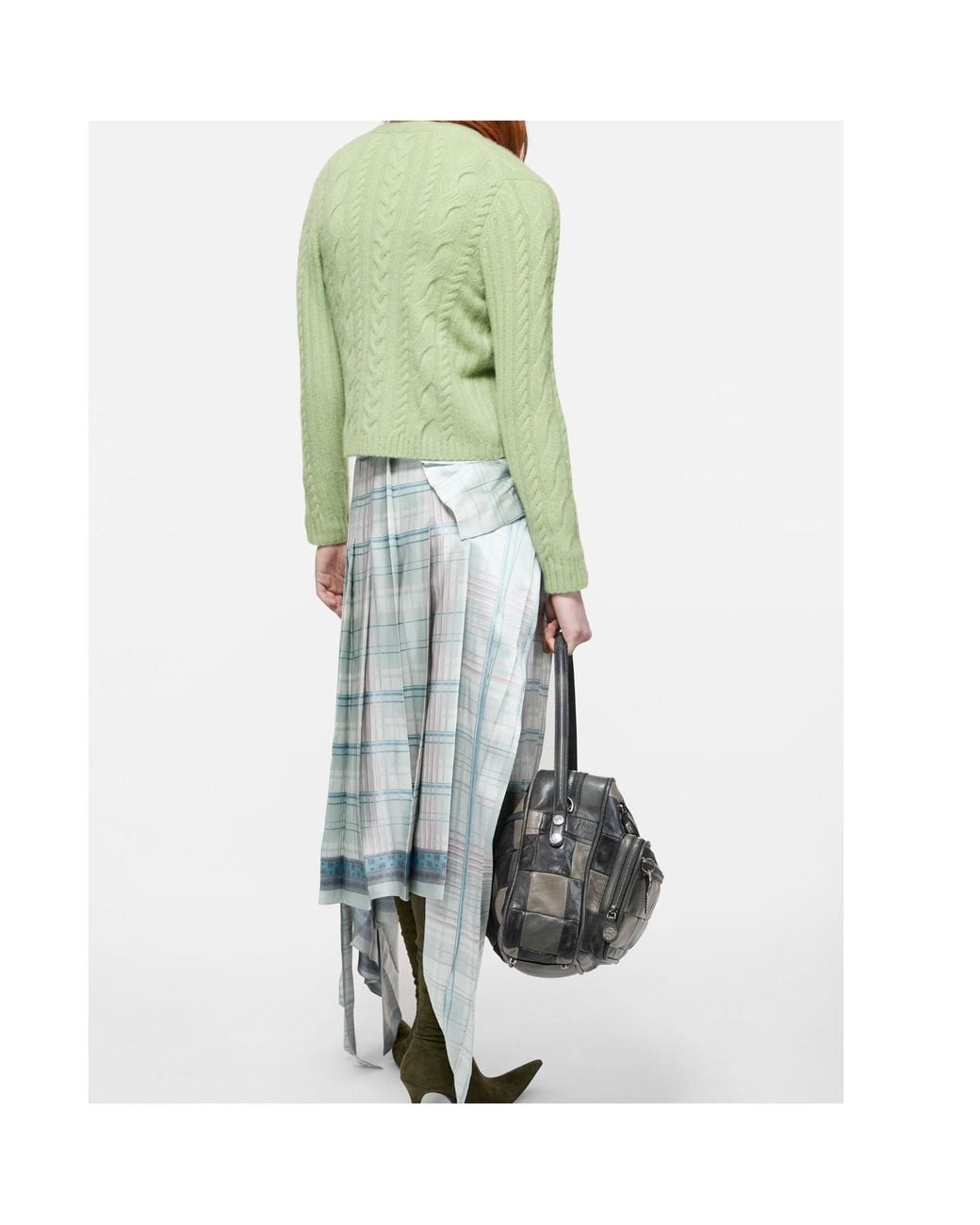 Acne Blue Silk Bow Skirt