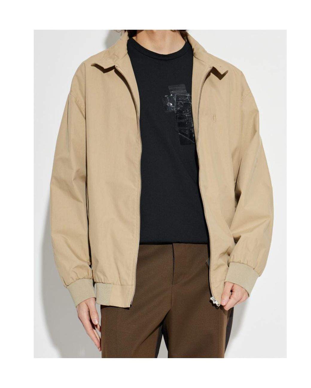 MM6 by Maison Margiela Natural High Neck Zipped Jacket for men