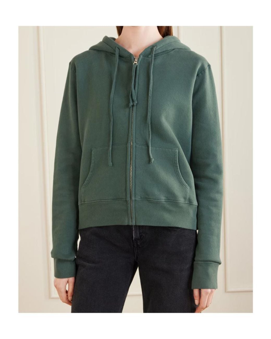 Nili Lotan Green Cotton-Jersey Zip-Up Hoodie