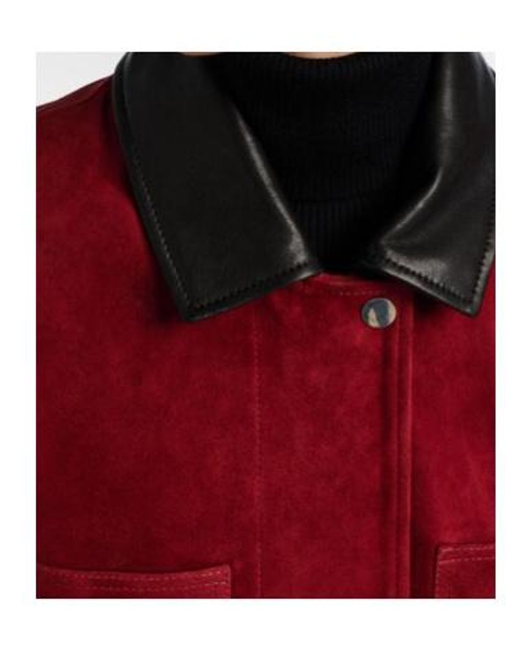 Nour Hammour Red Barn Leather-Trimmed Suede Jacket