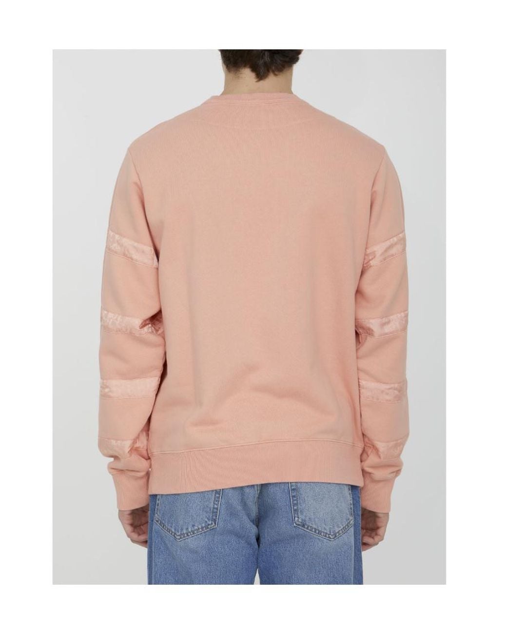 Dior Pink Homme Oblique Striped Crewneck Sweatshirt for men