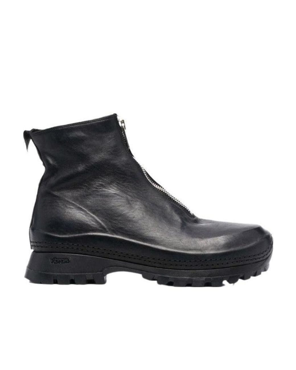 Guidi Black Zipped Ankle Boots for men