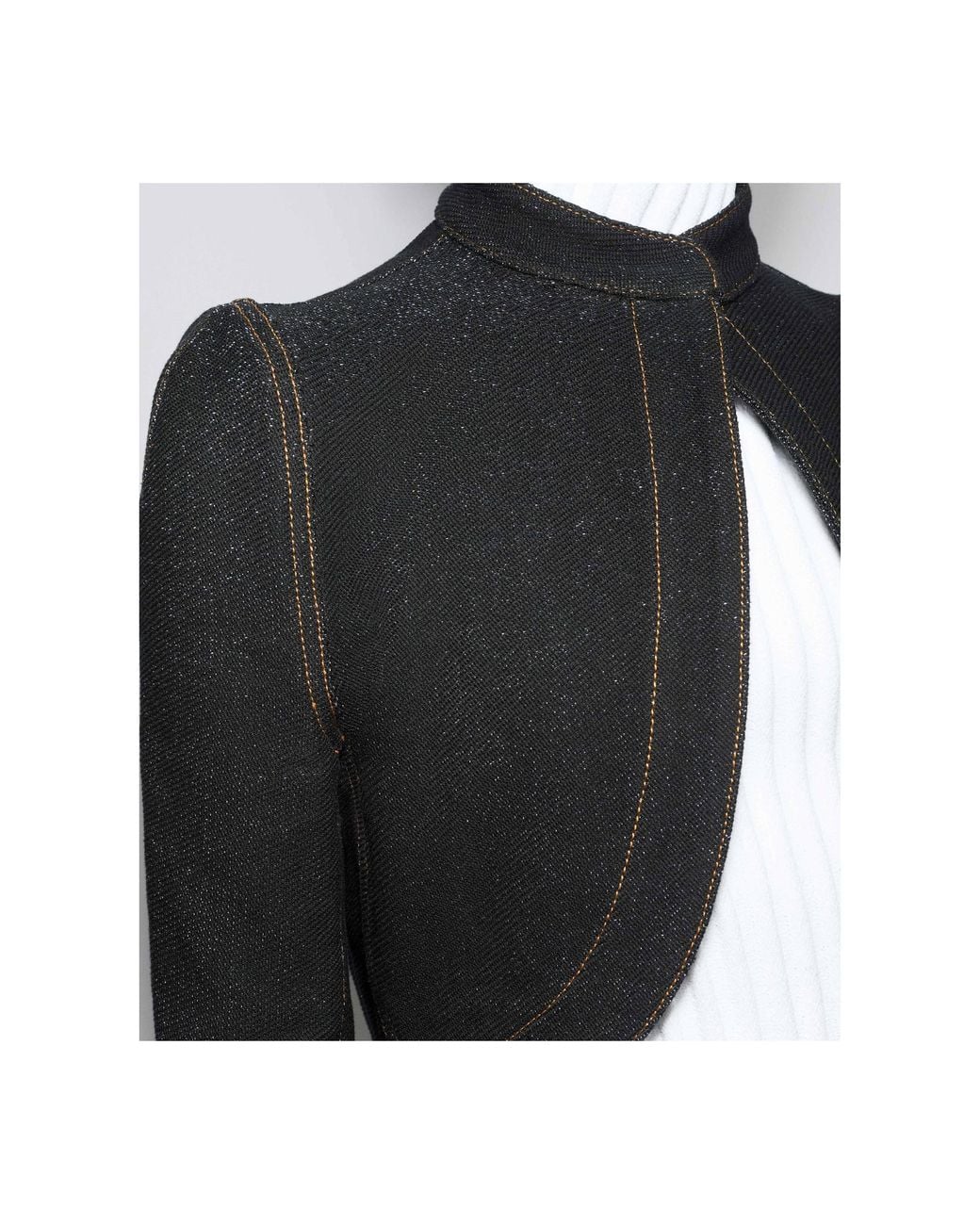 Alaïa Blue Alaïa Denim Knit Cropped Jacket