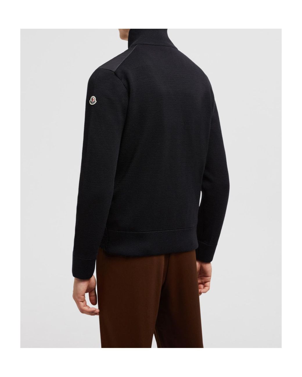 Moncler Black Zip-Up Padded Cardigan for men