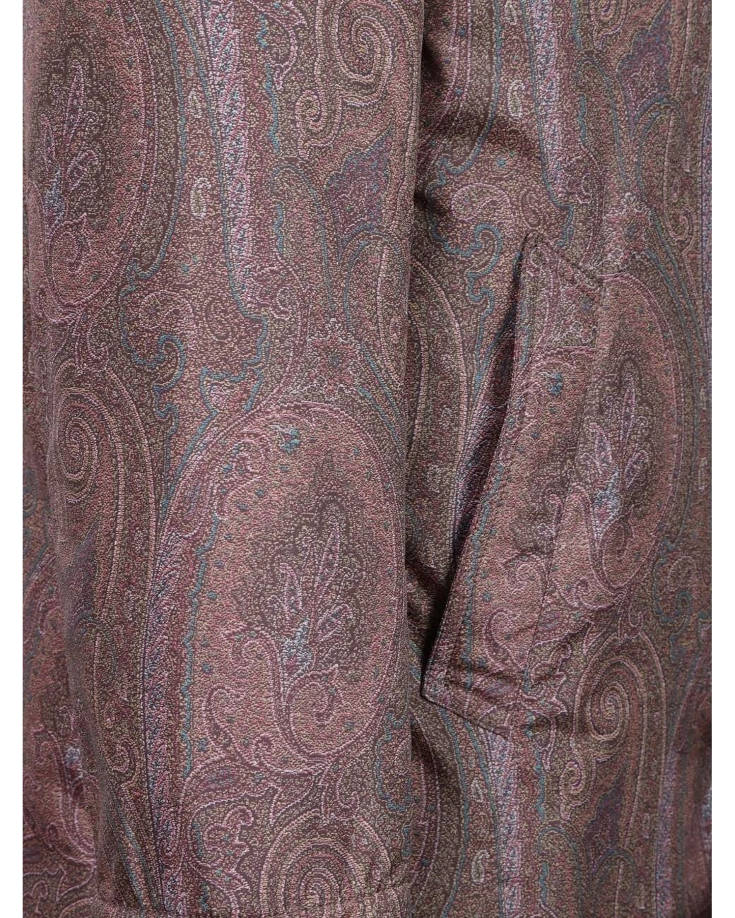 Etro Brown Paisley Pattern Coat for men